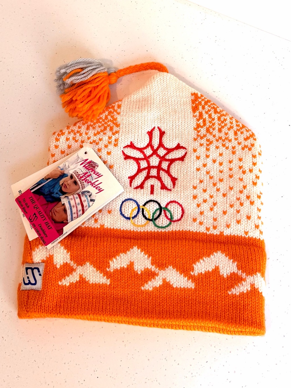 Vtg NWT Calgary 1988 Winter Olympics Wool Toque Beanie - Murray Merkley